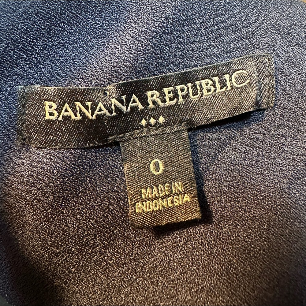 Banana republic navy blue w/ red floral print cute sleeves and flowy Flow size0 - Picture 12 of 16